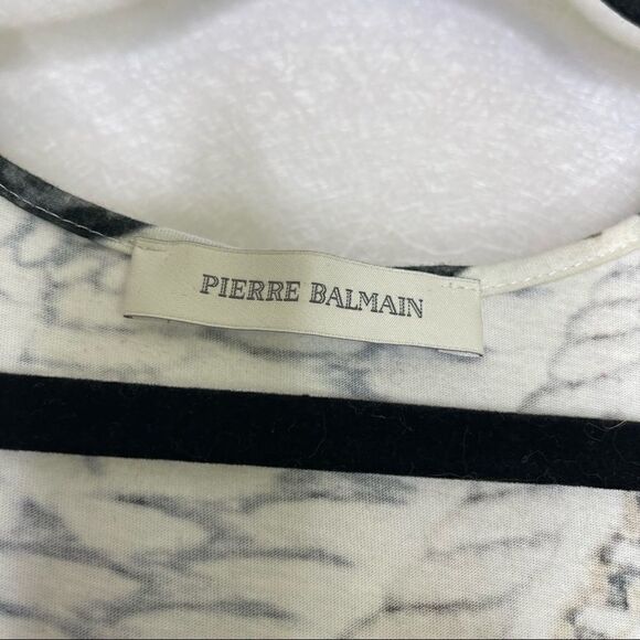 𝅺PIERRE Balmain Scoopneck Chain Animal Print Asymmetric Top 36 - Picture 2 of 5